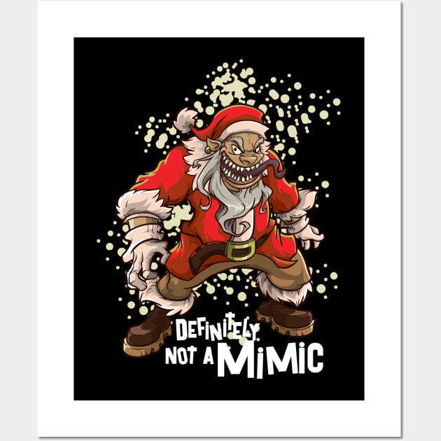 Roleplaying Humor Santa Claus Christmas Meme Funny RPG Mimic Wall Art by TellingTales